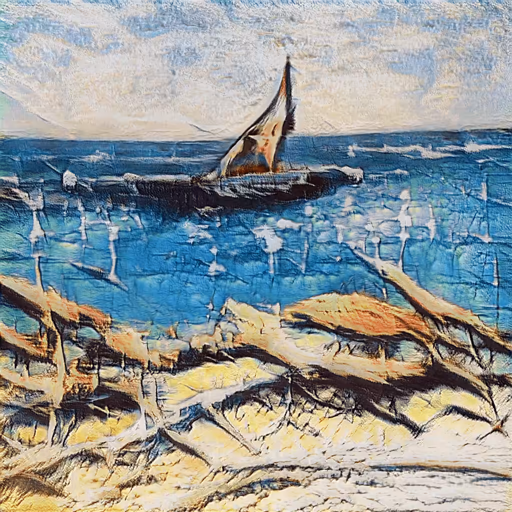 AI imagined painting of the sea #92