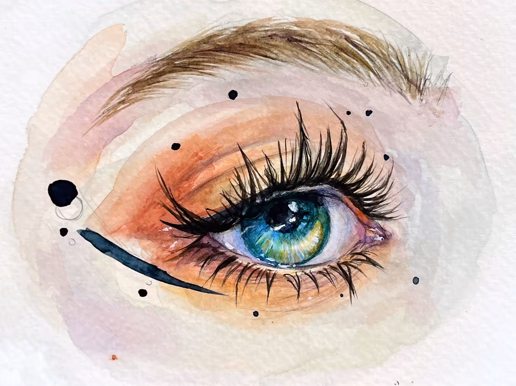 Watercolor eye "Honey"