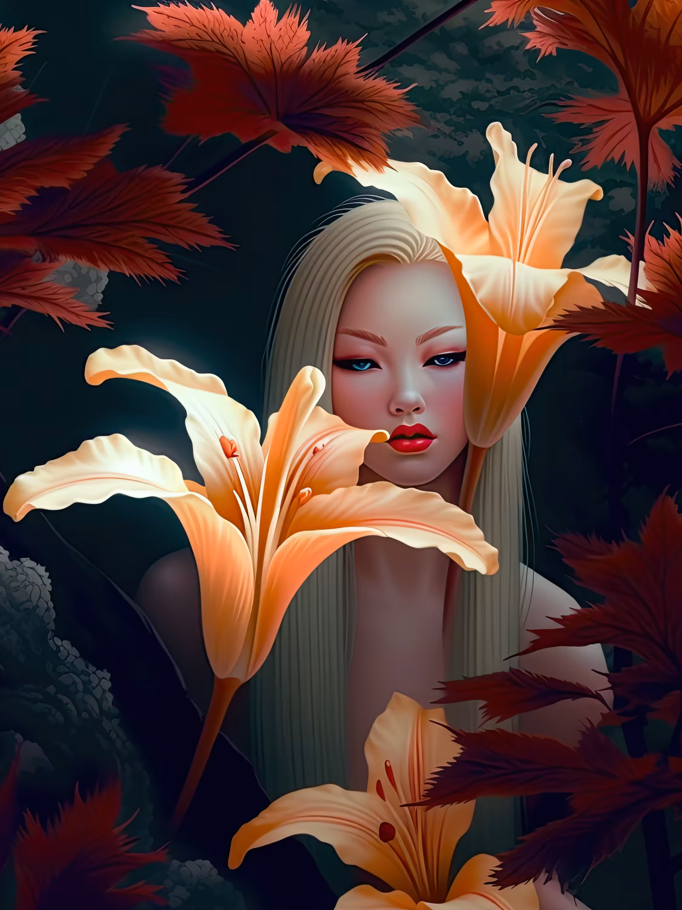 EPIC 😱 ART: Girl behind flowers V 