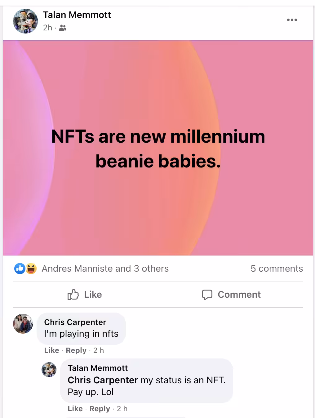 Talan Memmott's Post NFT