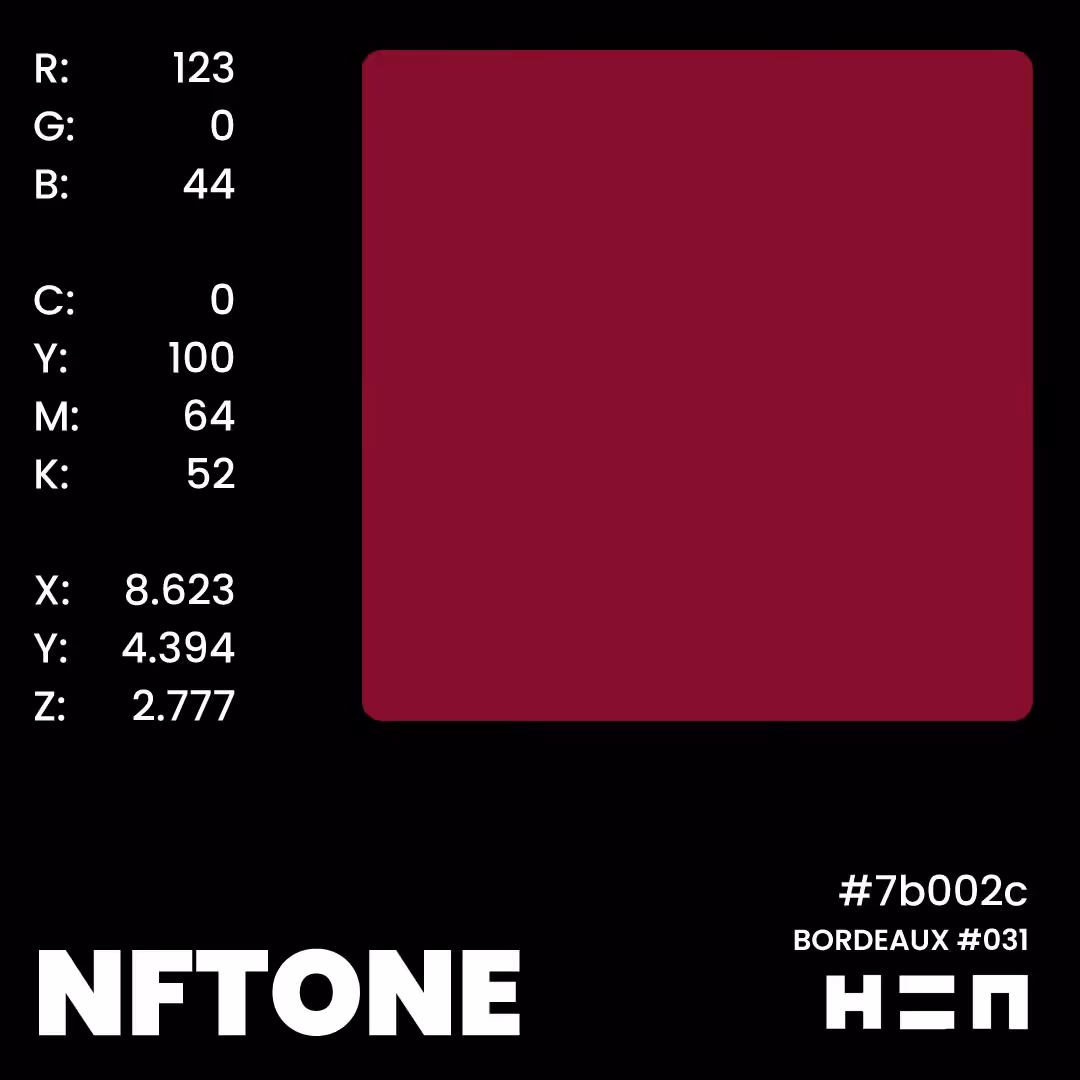NFTONE - Bordeaux- #031 - H=N Classic Swatches Collection