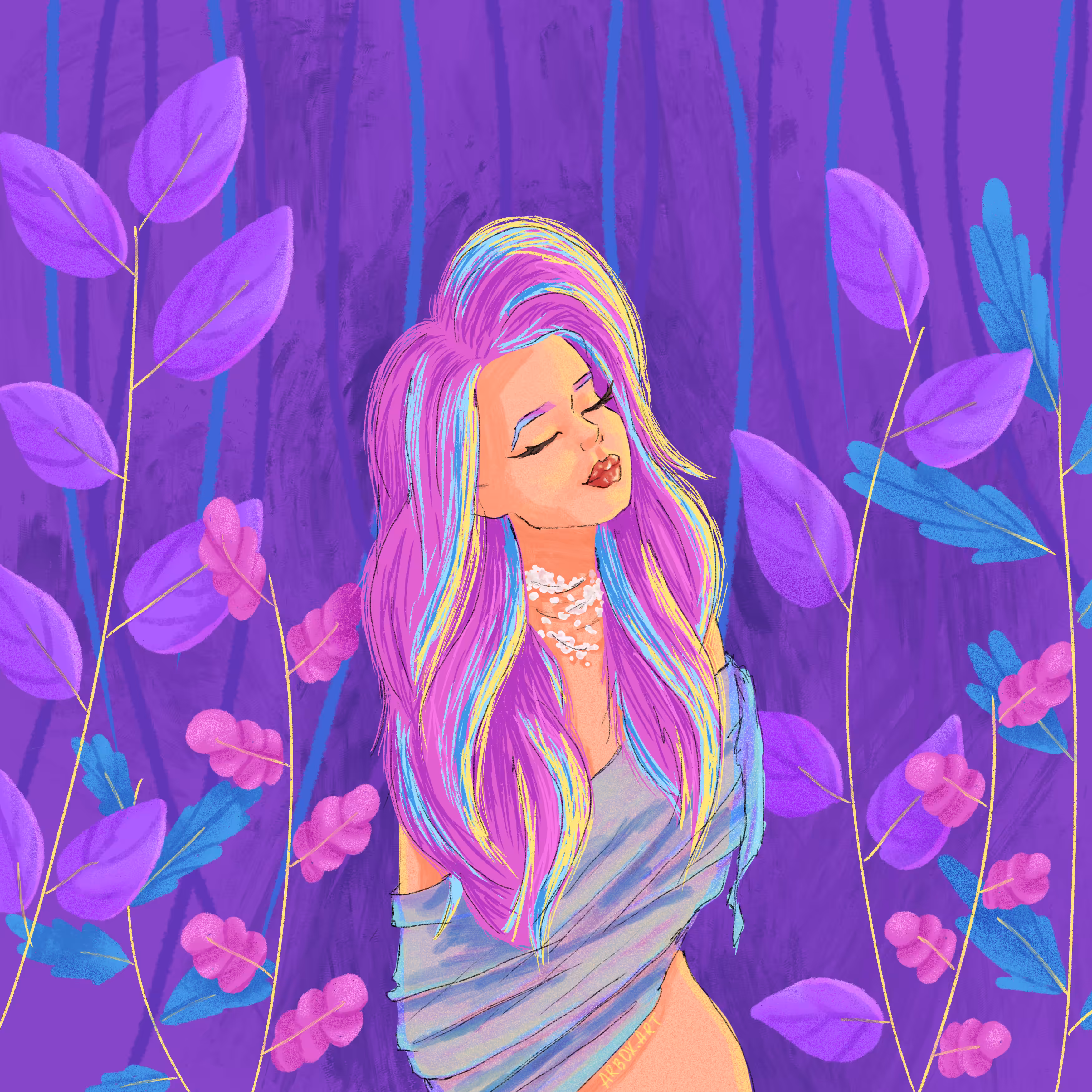 Purple nude girl