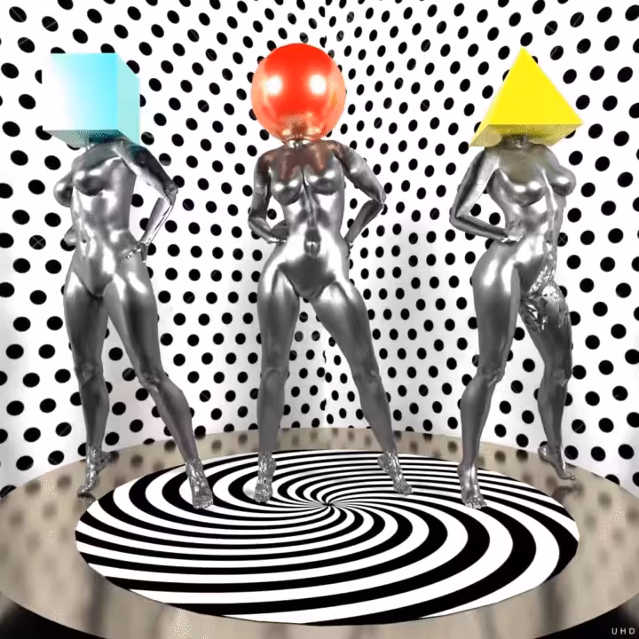 The Dancing geometric queens