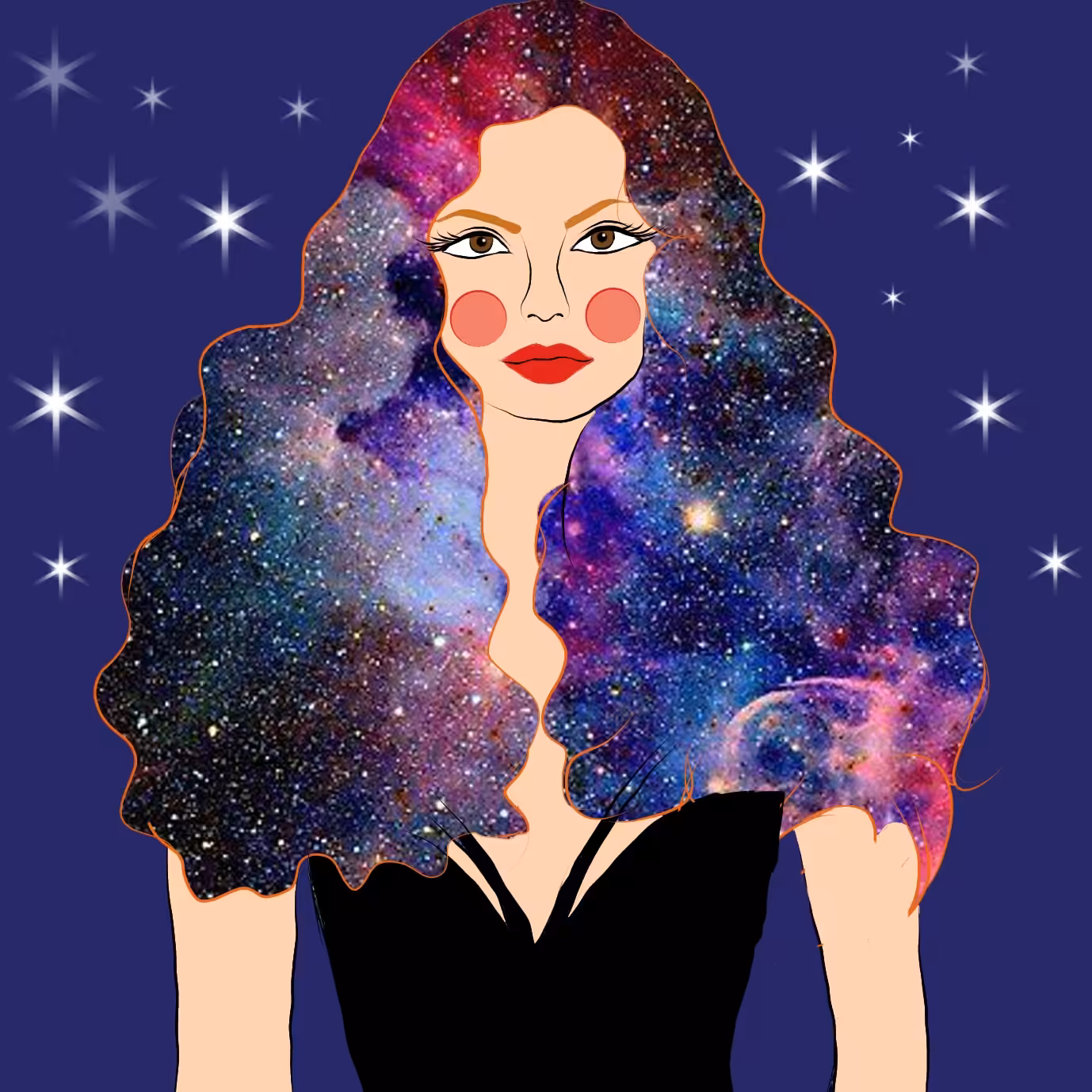 Miss Nena with galaxy hair