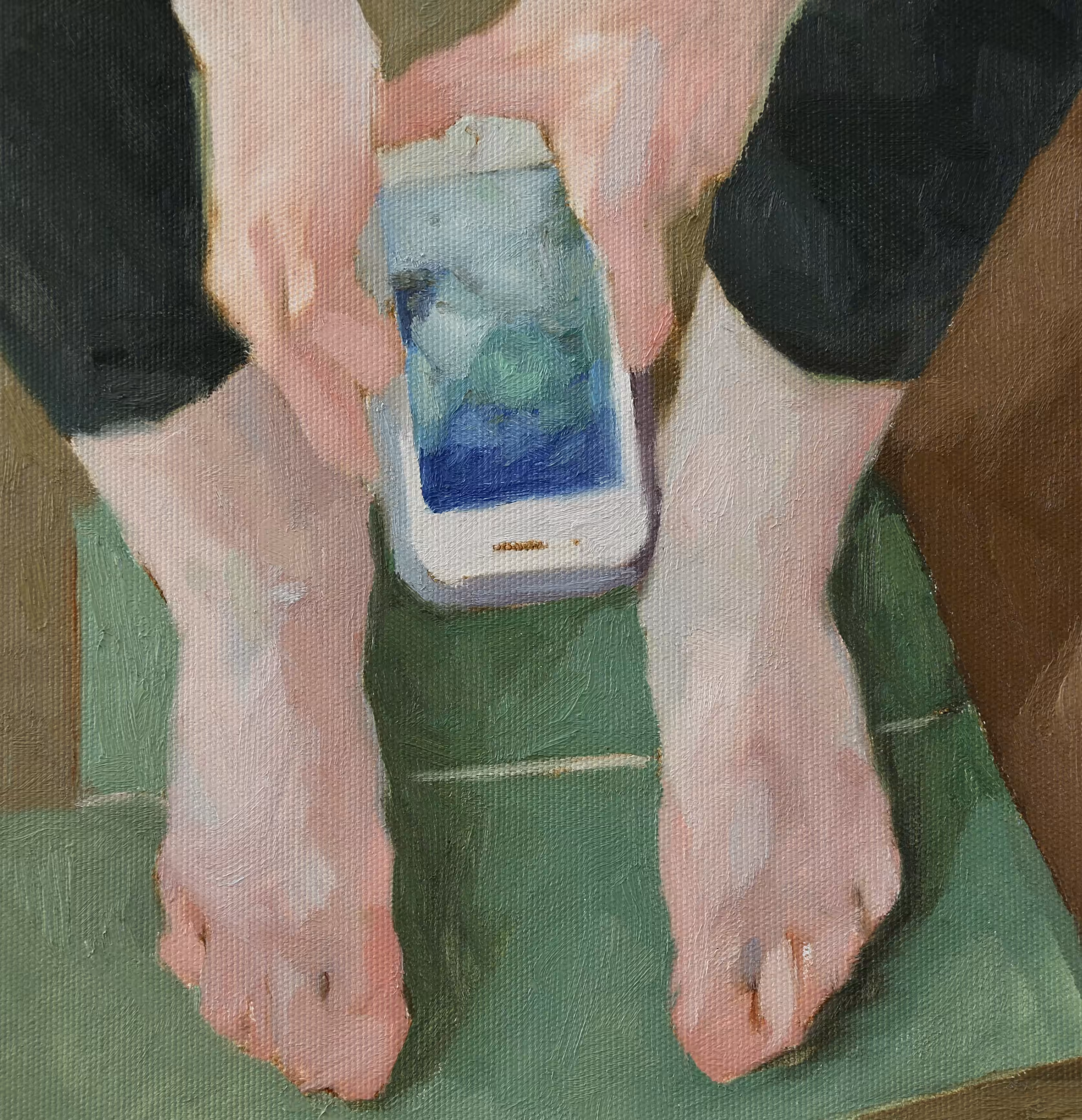 Study of feet (electric sheep on phone)