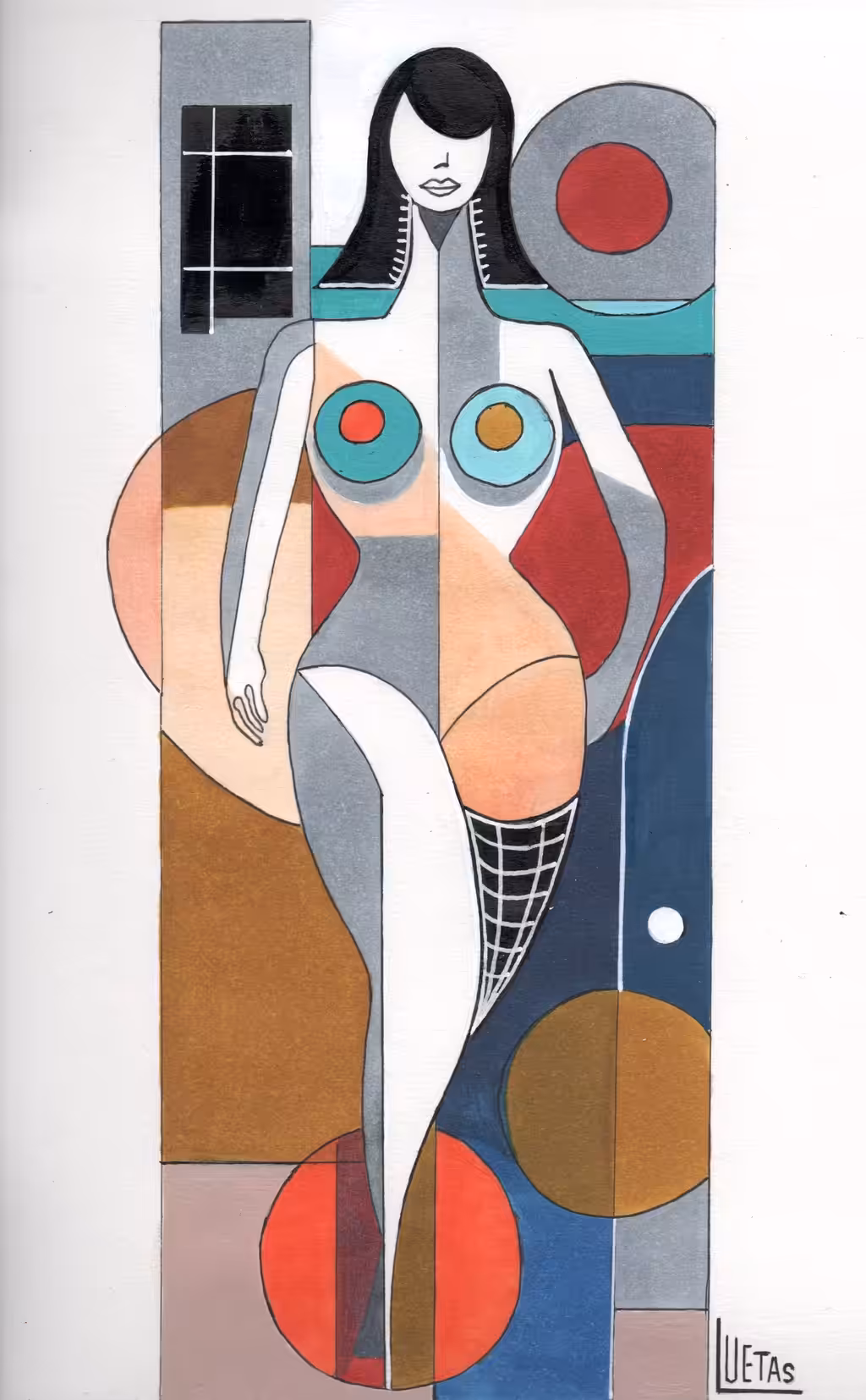 CURVI WOMAN IN CUBIST GEOMETRY