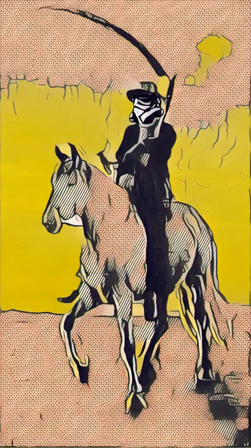 Unkown Worker on Horse
