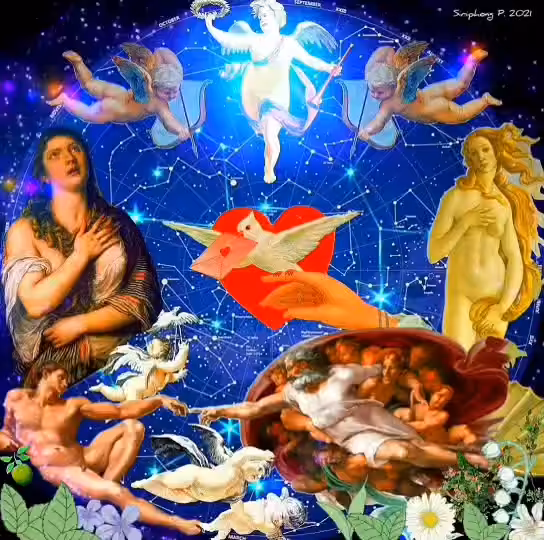 DIGITAL COLLAGE ART : HEART OF STAR