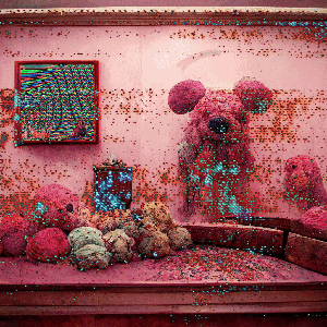Weird▲Klub Gallery Collection: A pink room under a small hill