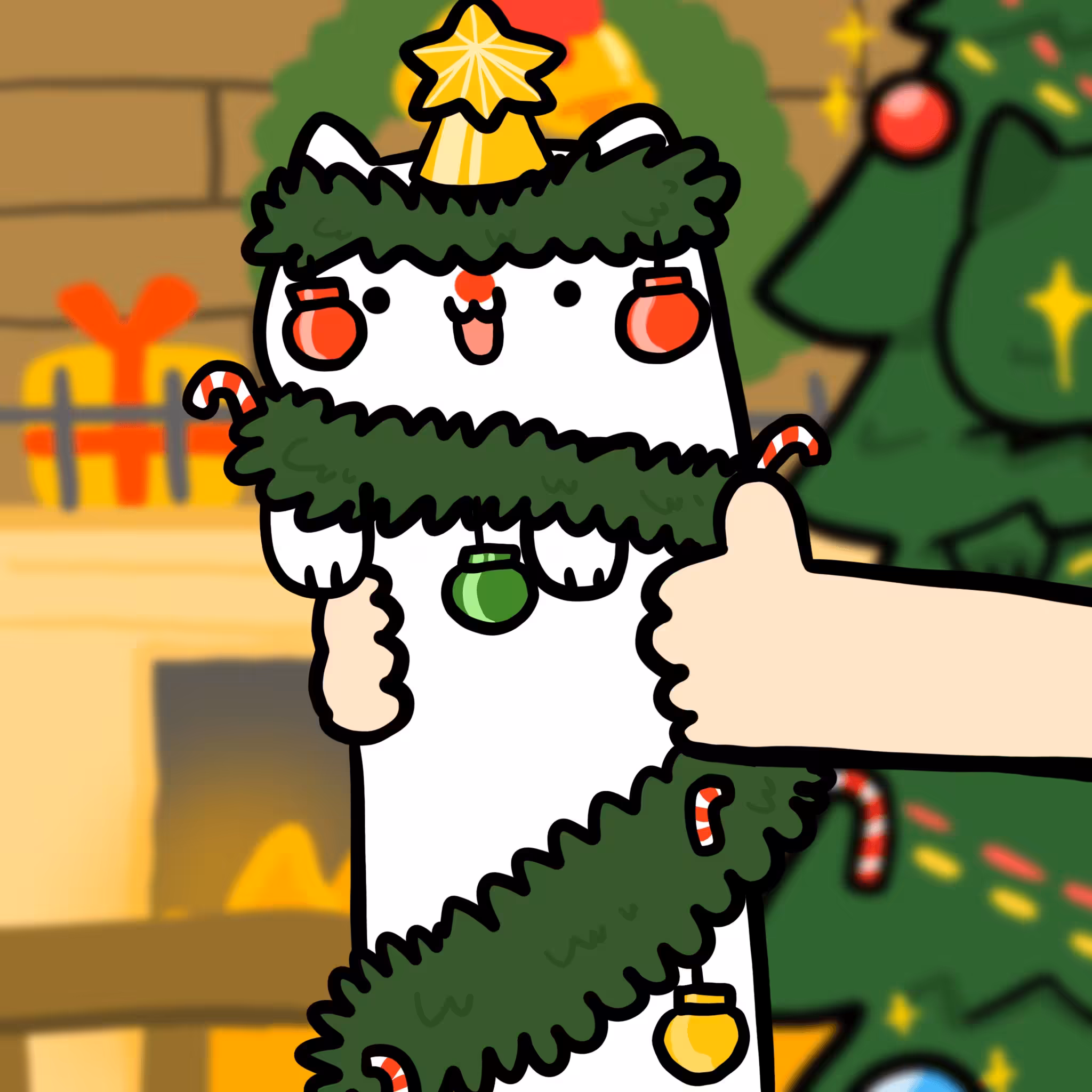 Long Long Cat: Long long christmas decoration cat  #209