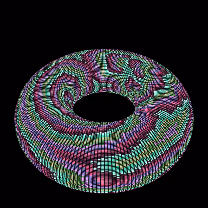 Reaction Diffusion on a Torus #7