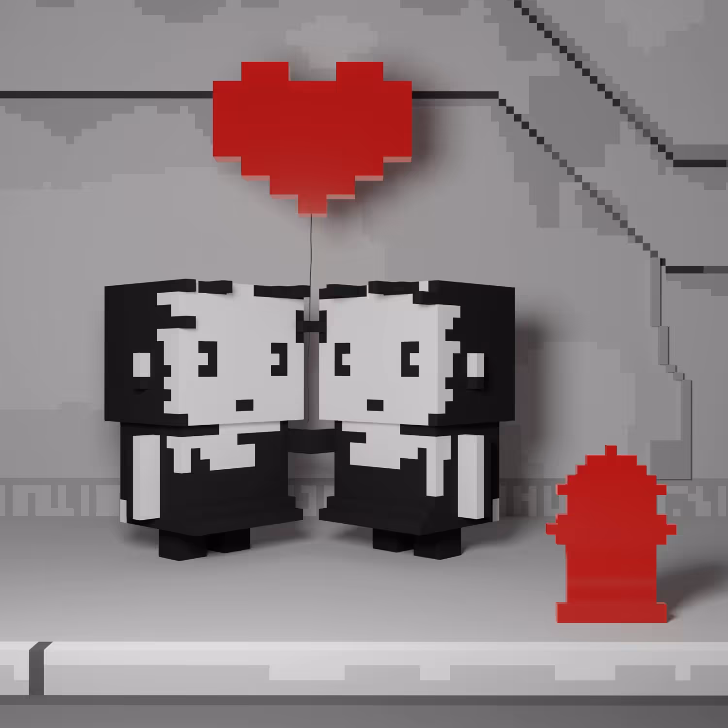 Cubie Love Art #2 Banksy