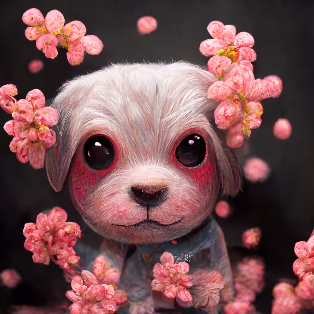 Pink cute puppy