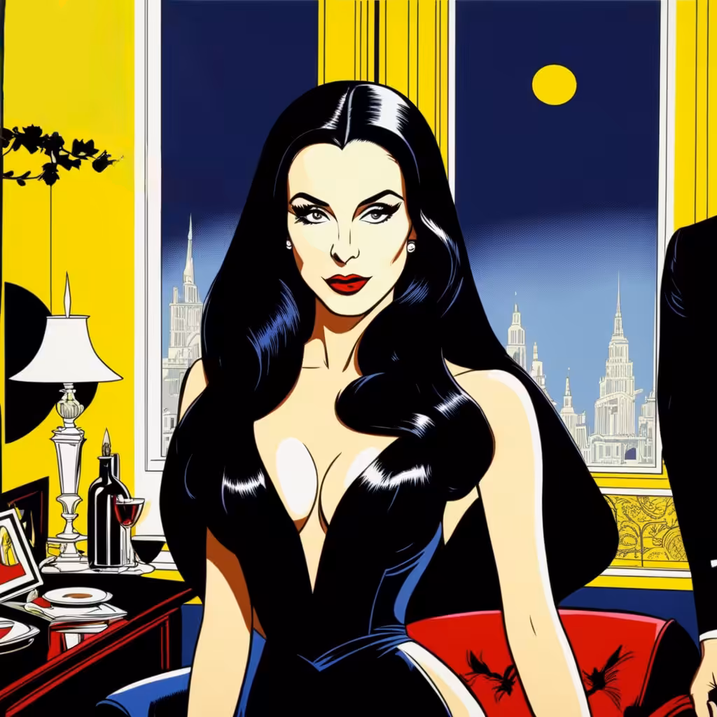 Addams go Pop Art: Morticia goes Pop #3