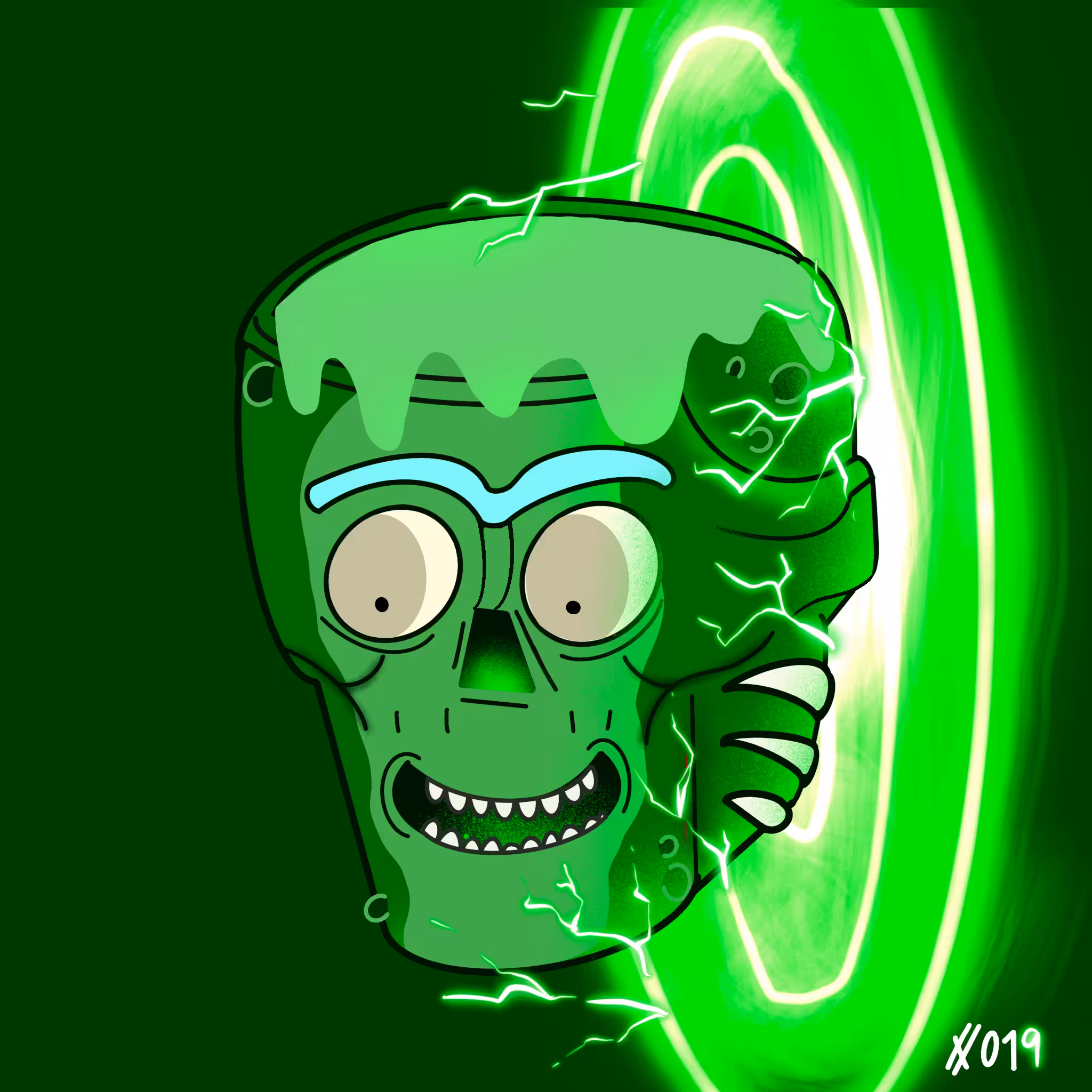 Crypto Skull #19 : pickle rick cucumber