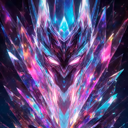 "Crystal Void Guardian: Neon Dominion"