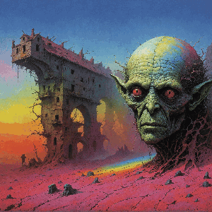 CHICKENFOOT414: Decrepit Rainbow Goblin 8K By Zdzisław Beksiński