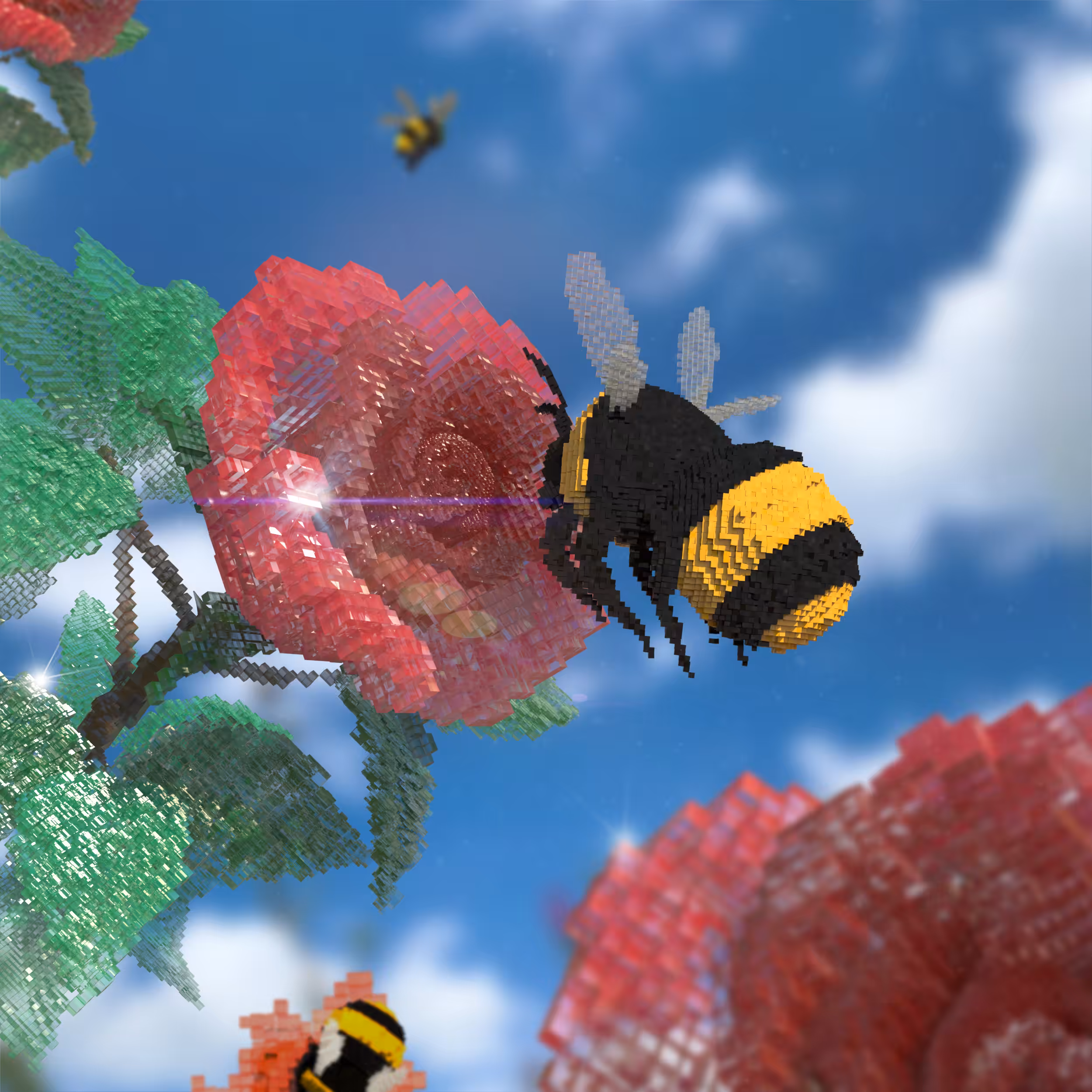 Bumblebee in the Rose garden.