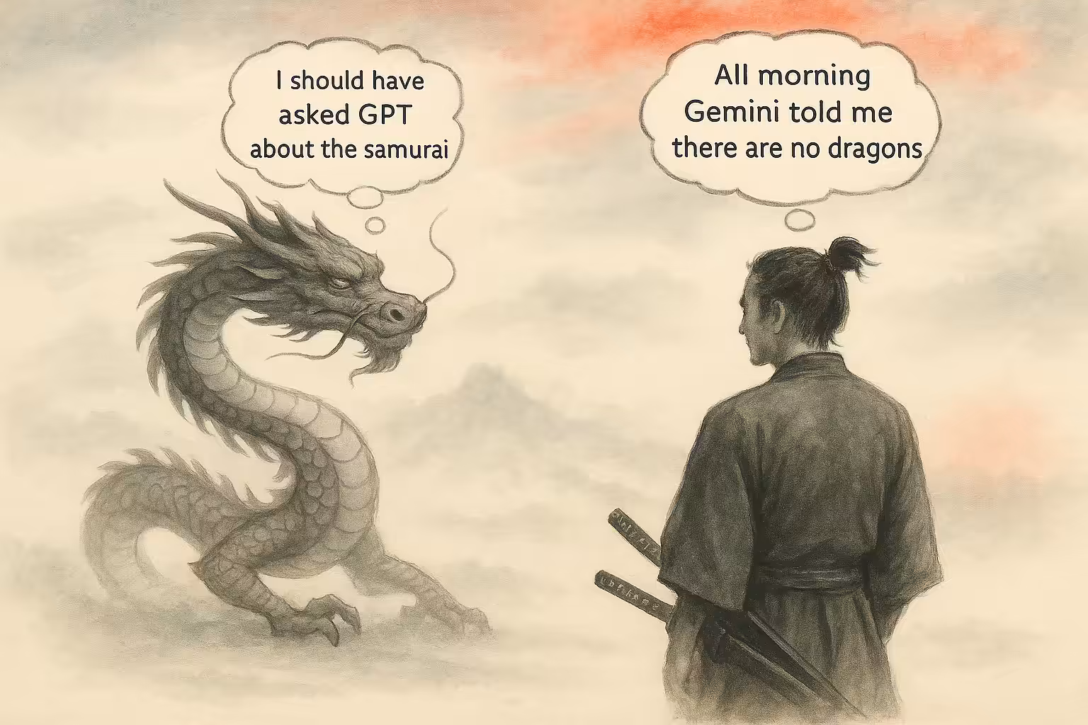 Samurai in the Mist. Dragon in Regret.