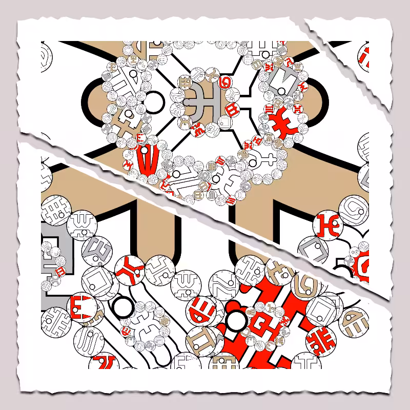 Fractals and fractures -"Alphabetic Signs" #15