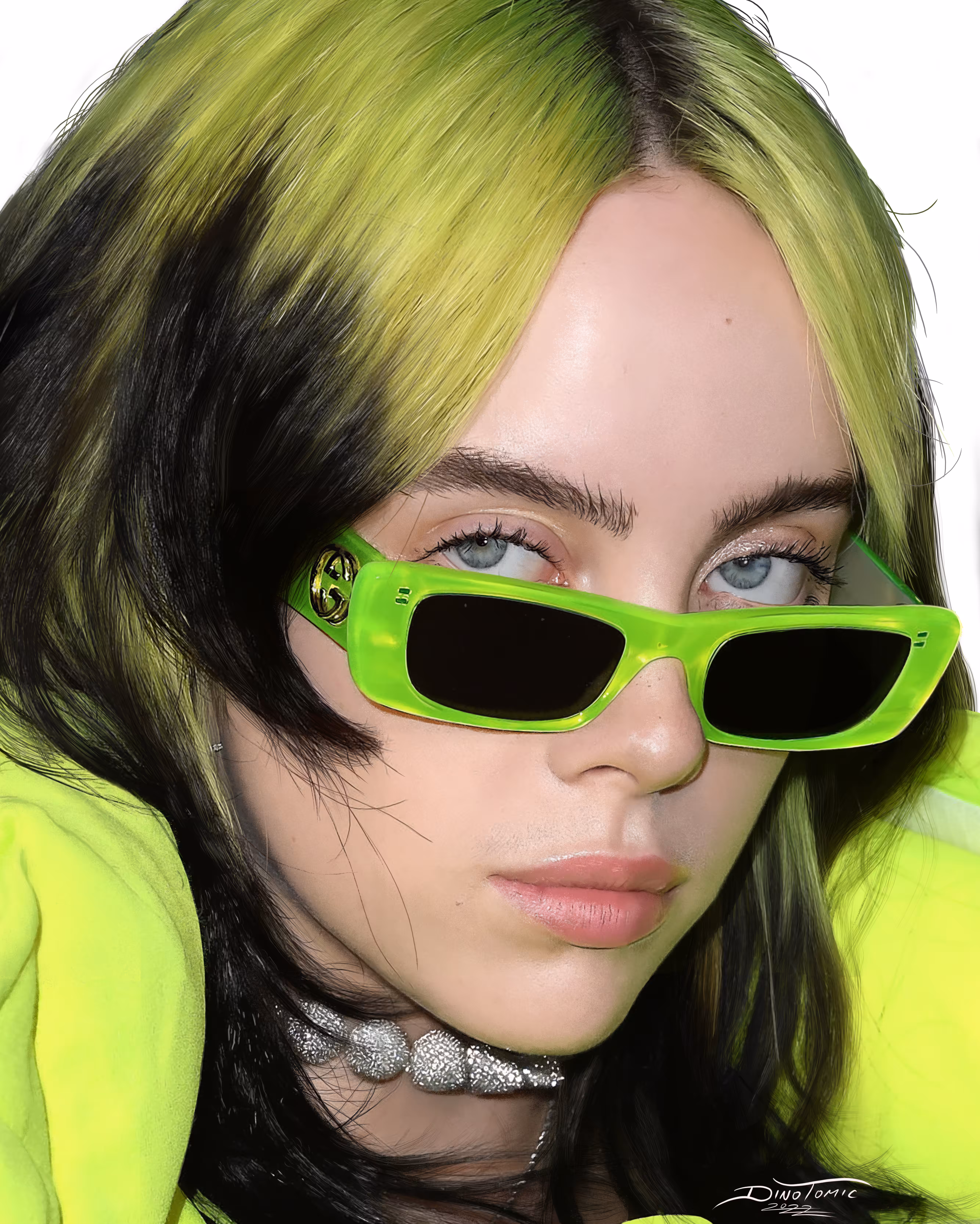 Hyper realistic digital painting of Billie Eilish 