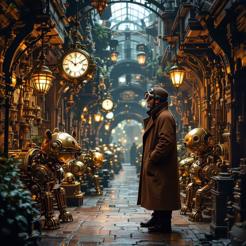 NightCafe Creations: Steampunk Passageway 1
