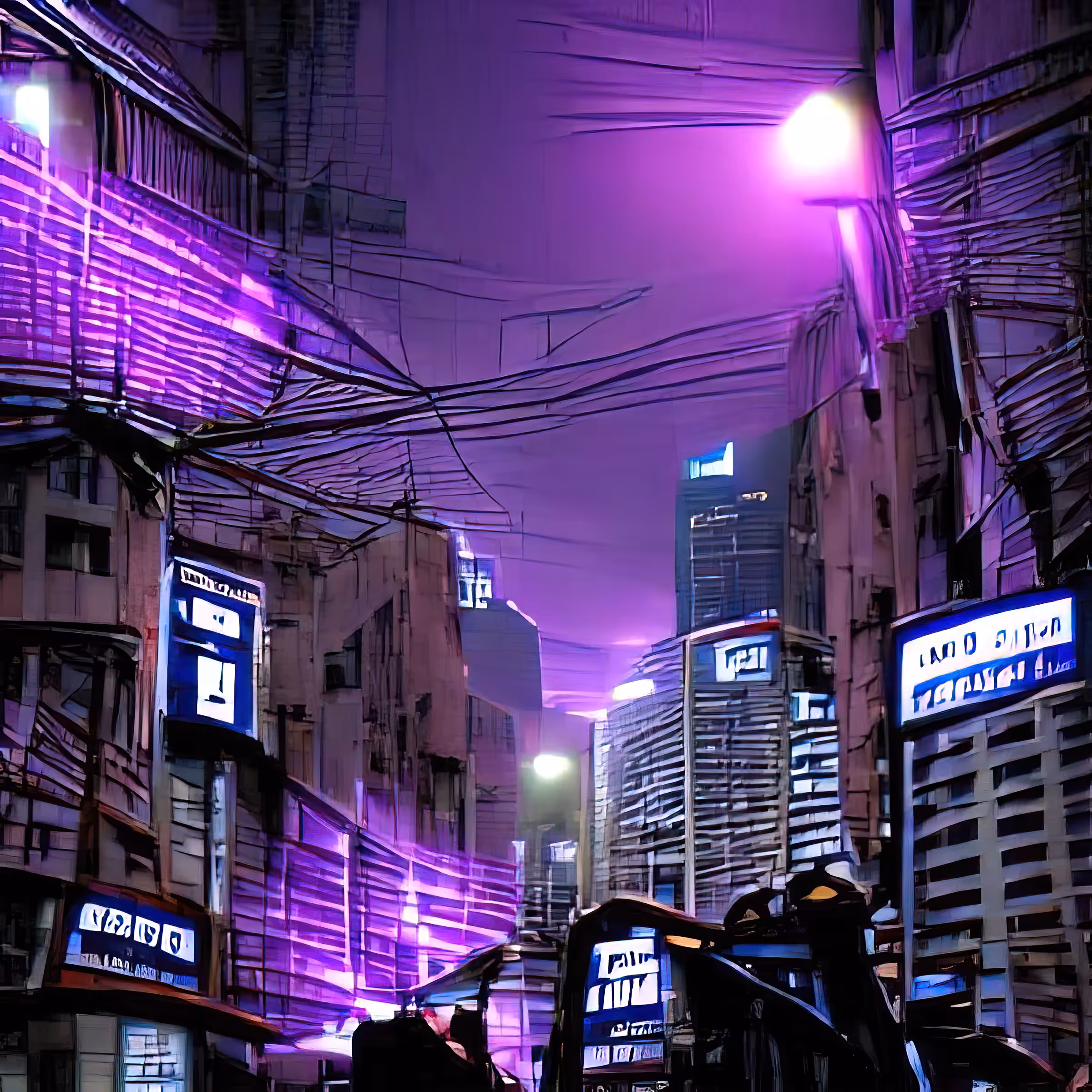 streets of cyberpunk city purple light zOy9OVUV83OxEkuqQX7X