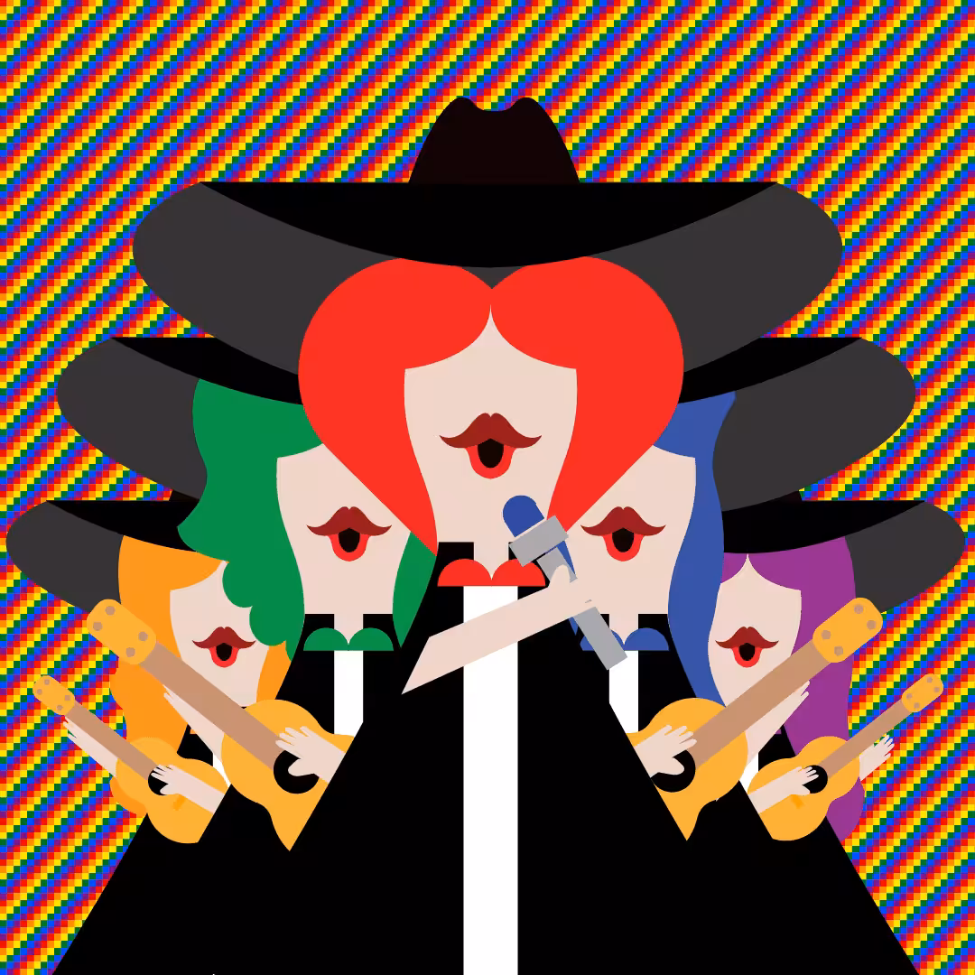 Mariachi "Colors of the resilience" (Colored background) ART by alexgranados