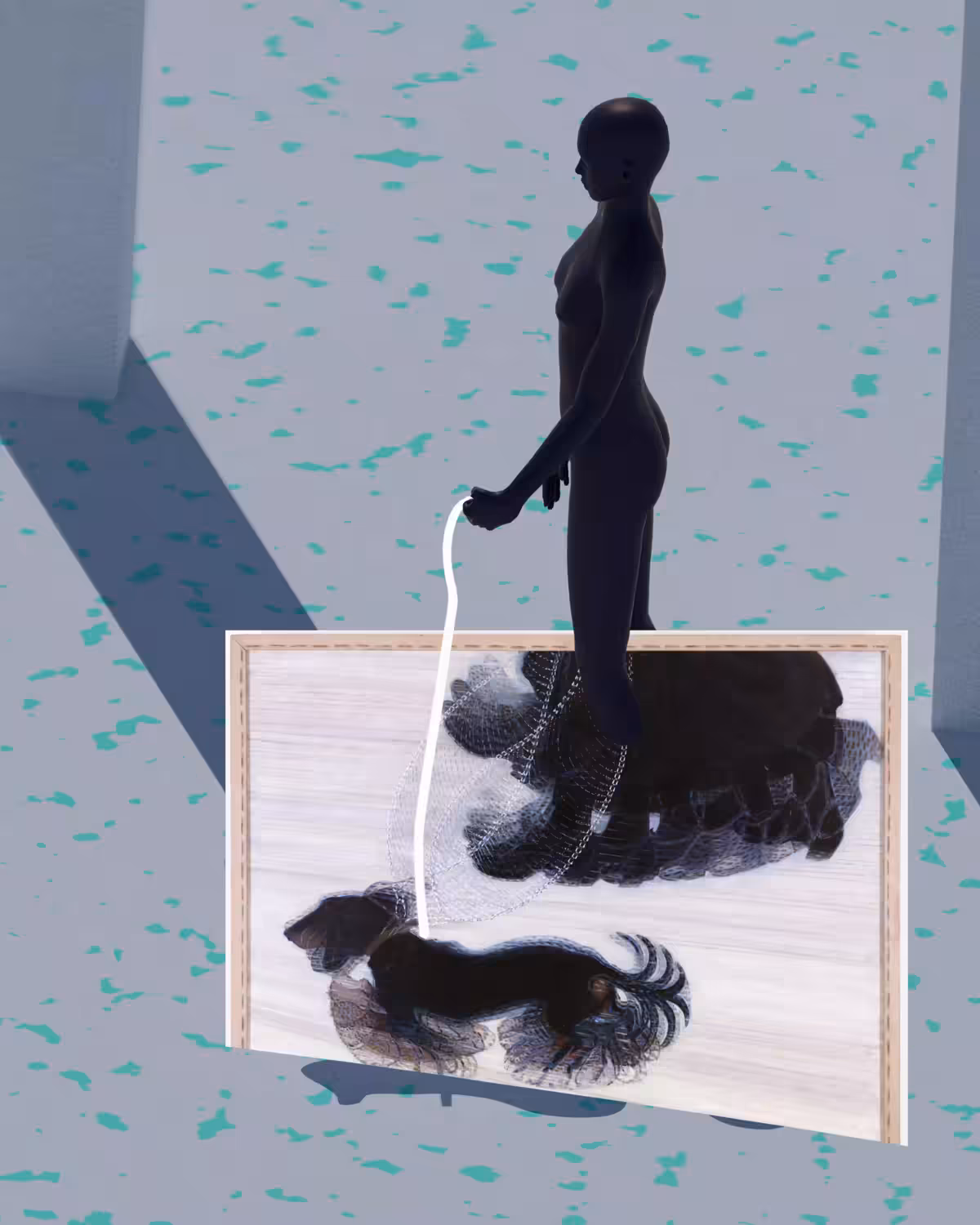 Dynamism of a Dog on a Leash in 3D
