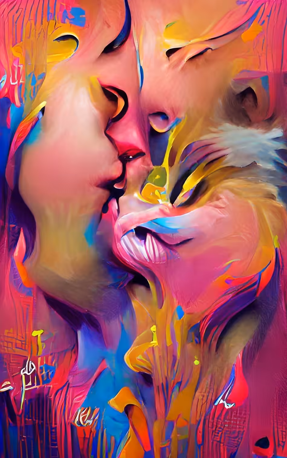 Kissing Cats No. 9