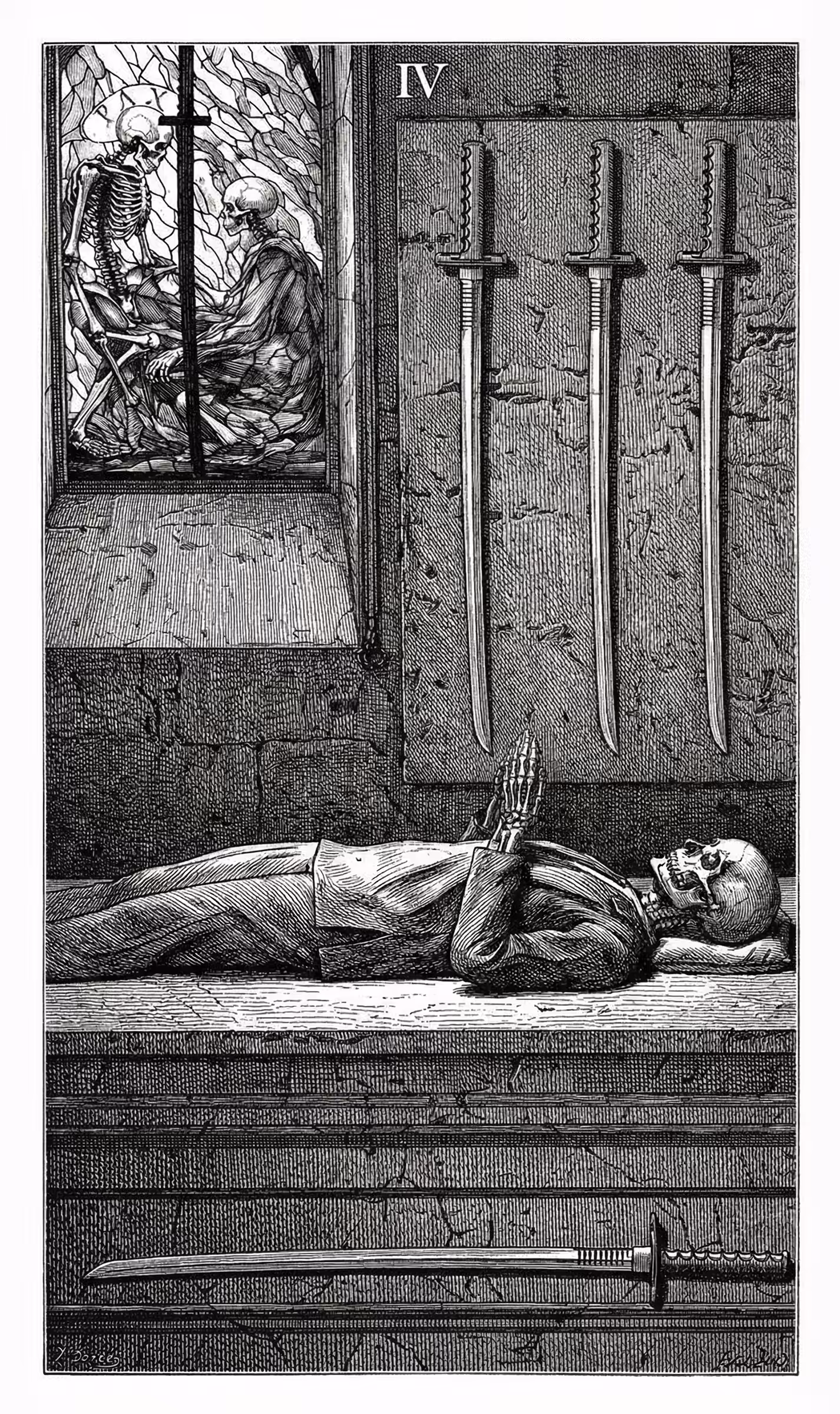 4 of Swords — Litho