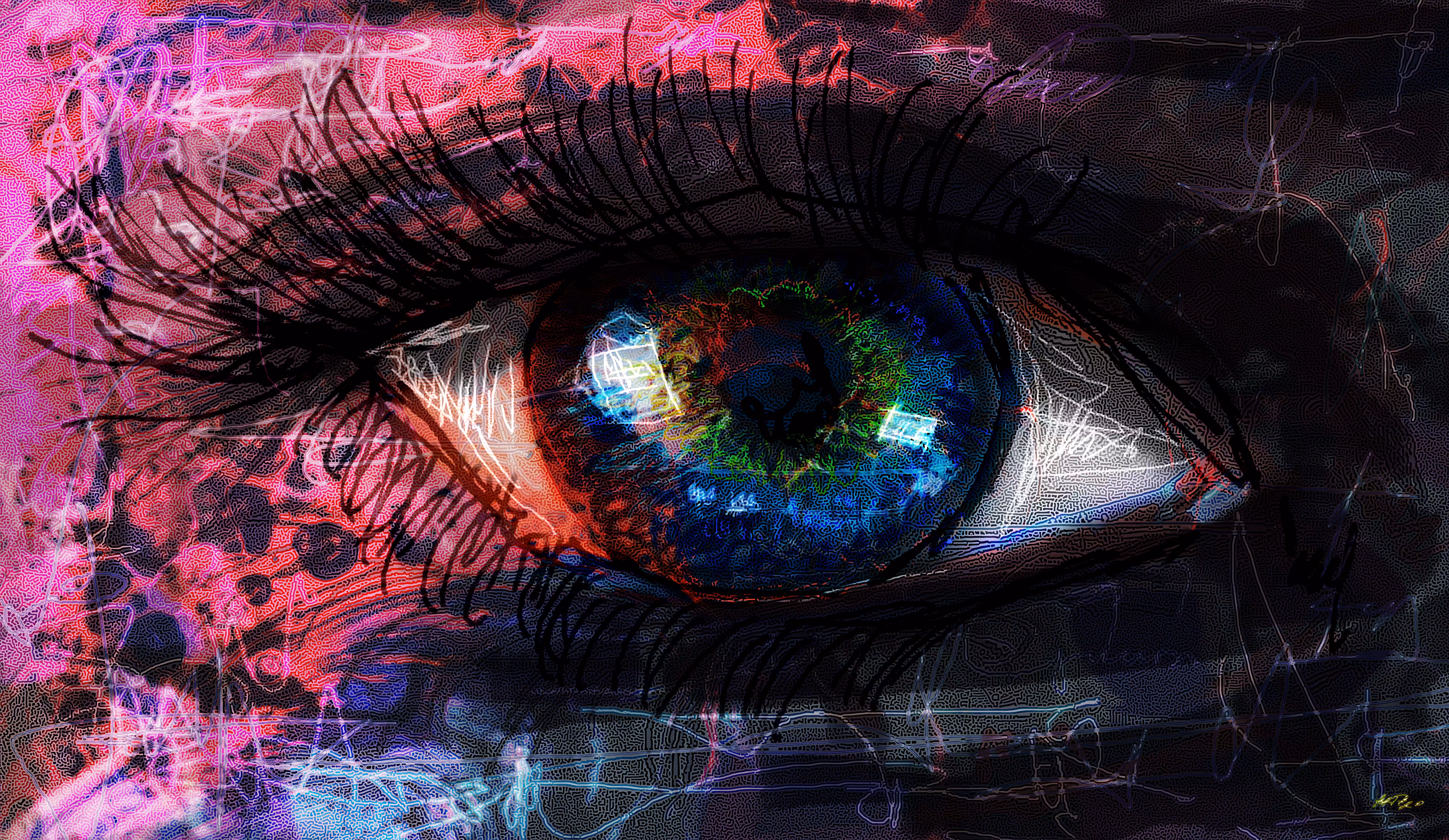 Genesis Eye #V02 Full Sized #original 89x64cm, 300 DPI, Printable Digital Painting by ArtH2O Limited edition only 5 minted!