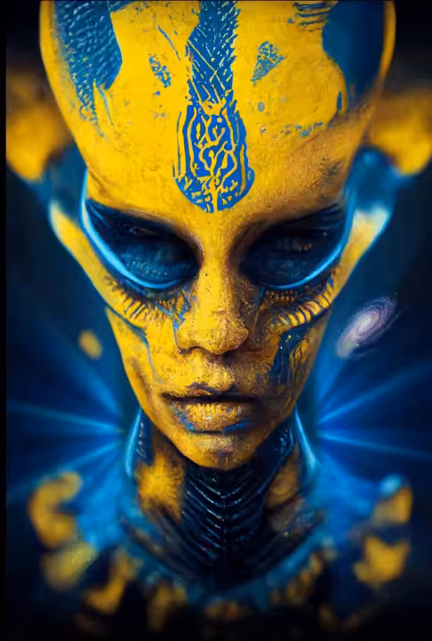 Giant Blue Eyed Alien