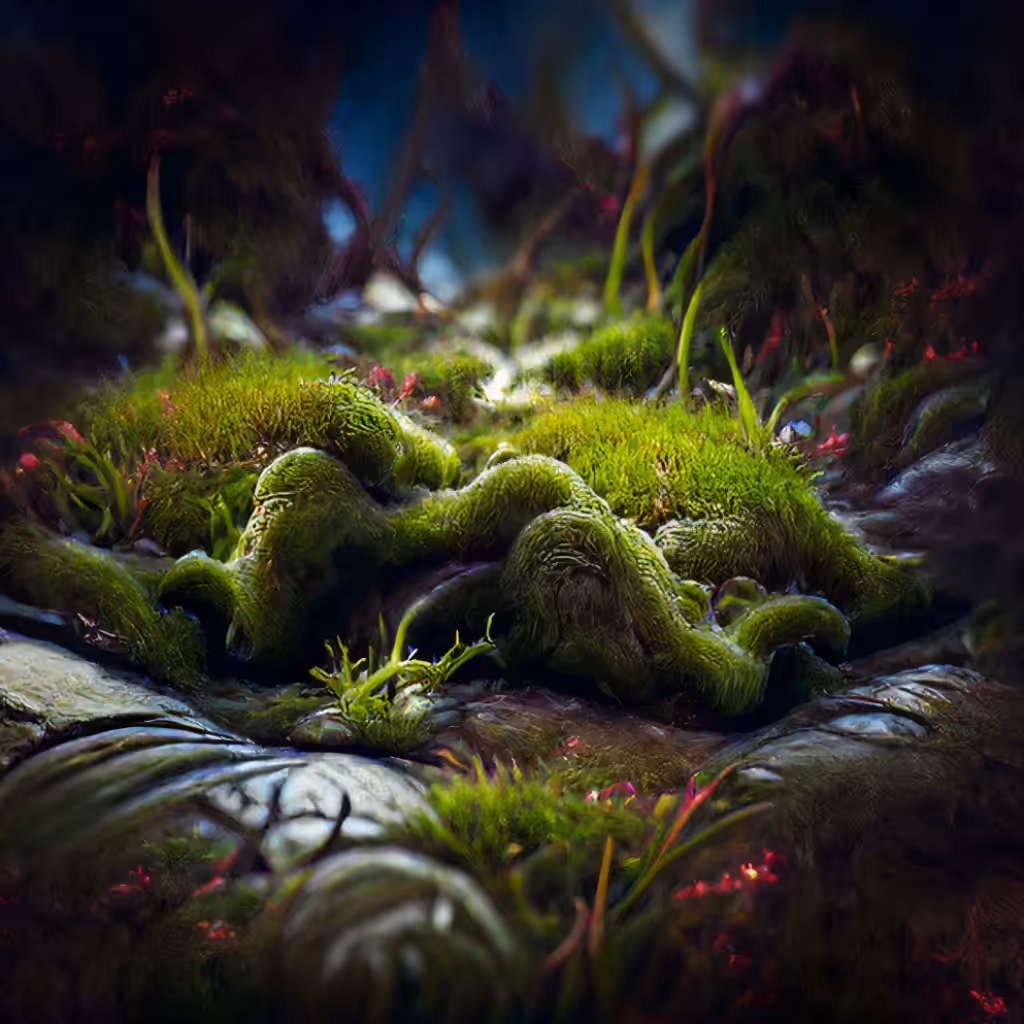 Moss deep in the forest