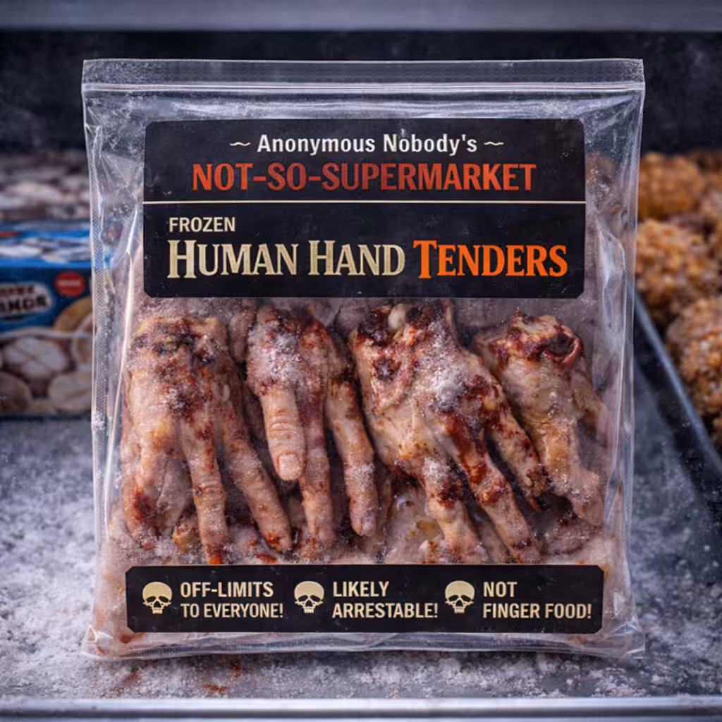 Anonymous Nobody’s Not-So-Supermarket: Human Hand Tenders
