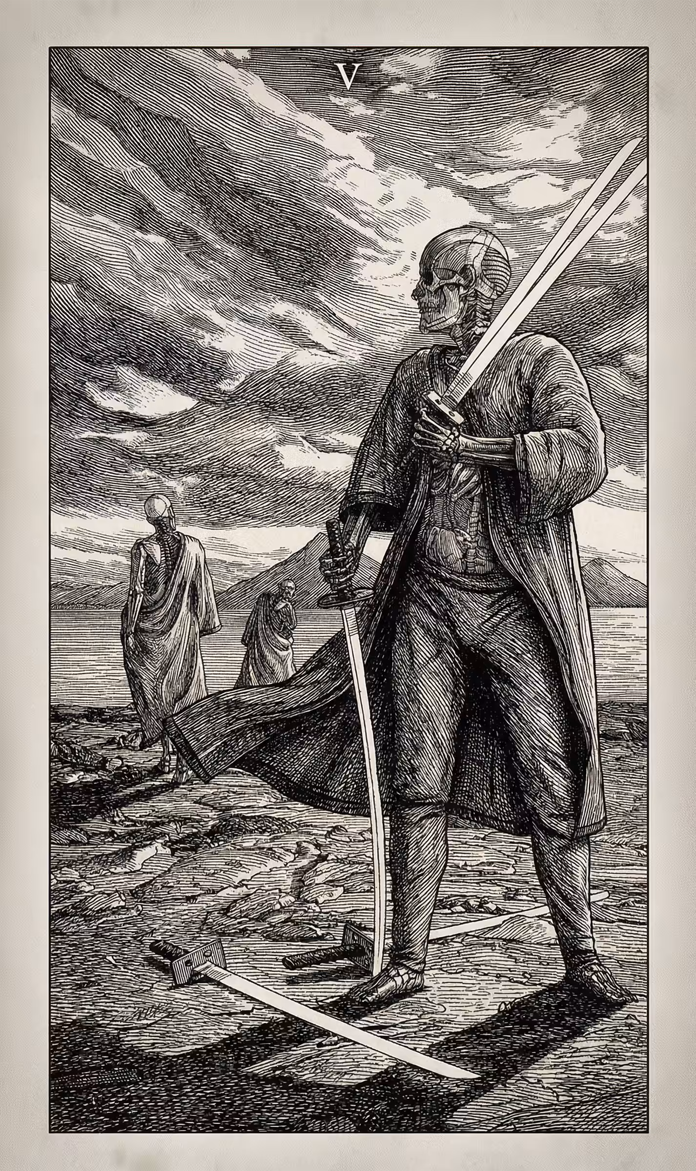The Fool's Journey: 5 of Swords — Litho