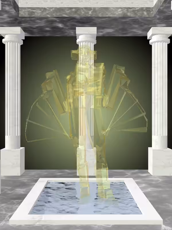 HeavenComputer: The Fading Fragmented Threatening Green-Golden Goblet Woman #5543