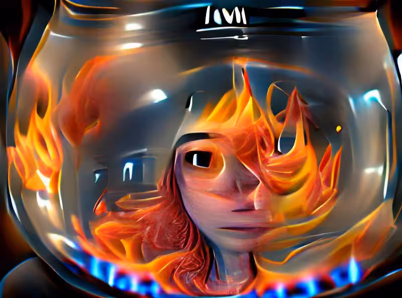Abraham's First Works: I am now actively imagining myself inside of a fishbowl observing images of flames that are as yet unknown to me.