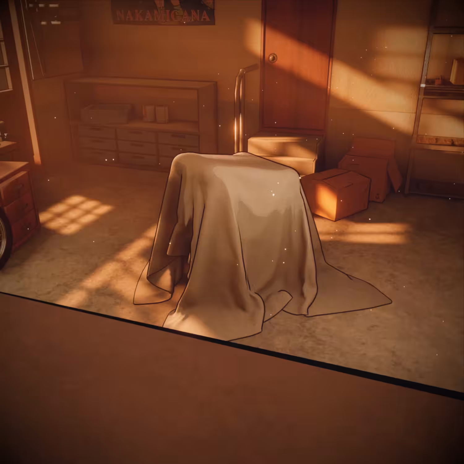 Items from The Garage 6551: Mysterious Item Under a White Sheet