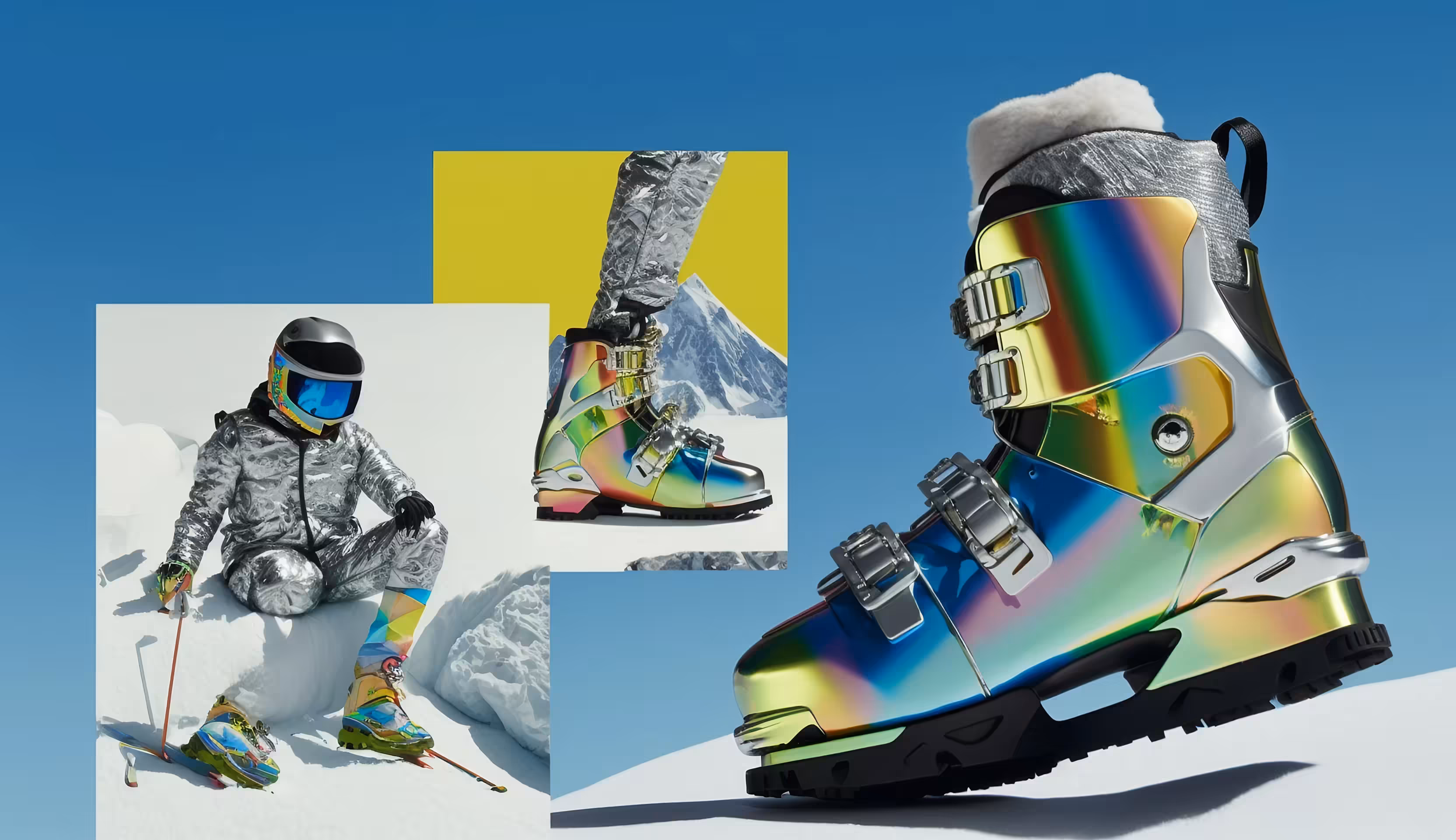 Oil Slicked Ski Boot in the Early Morning Light
