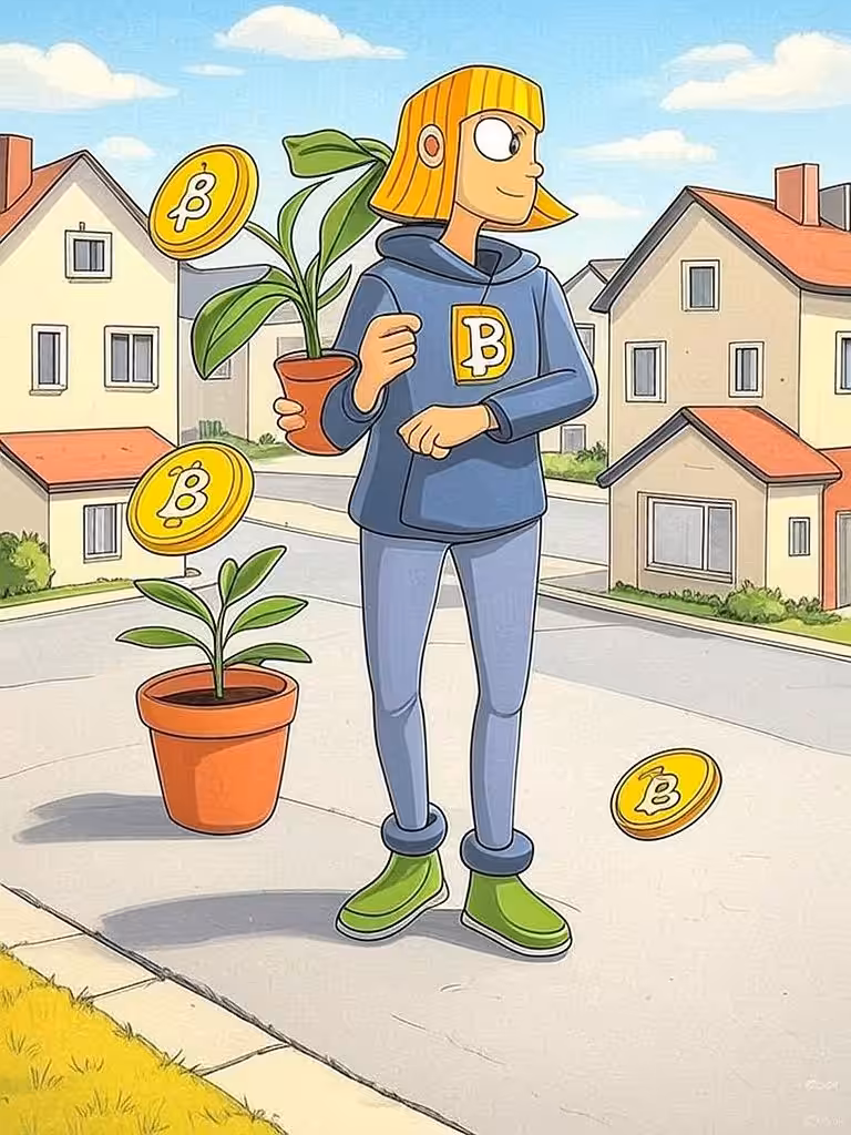 Plant with fire in your eyes — harvest Bitcoin from the pot.