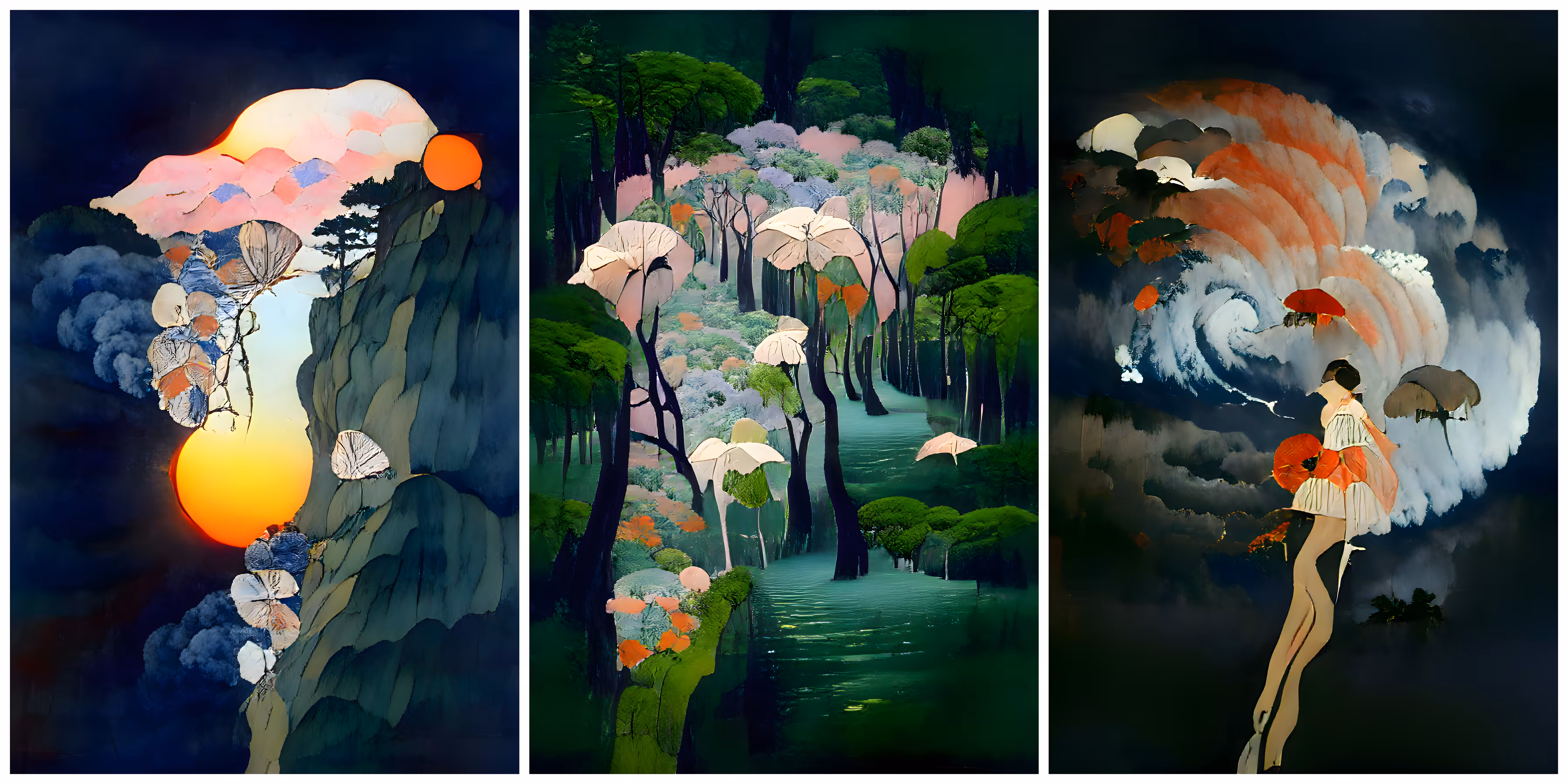 FLOWERS 1-3 Triptych
