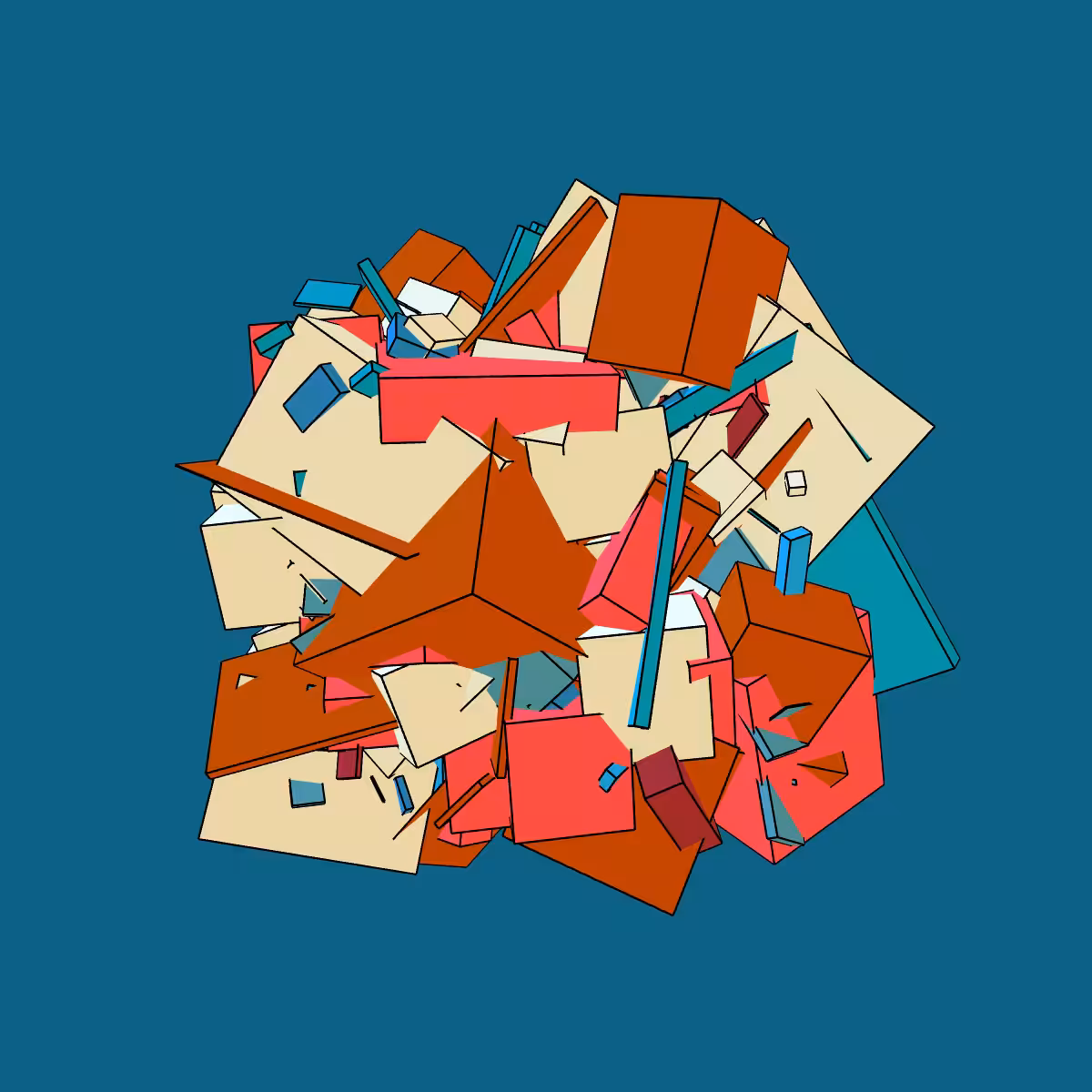 Asymmetric stacked boxes #7