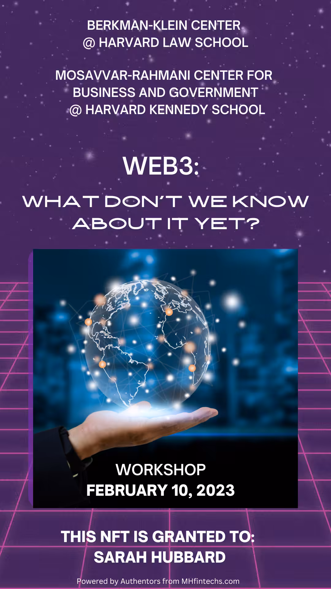 WEB3 Workshop Certificate: "What Don't We Know About Web3 Yet?"