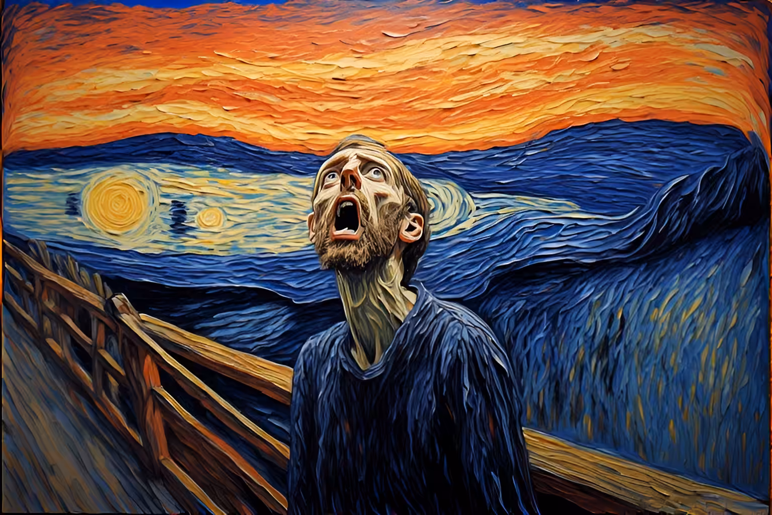 "The Scream" revisited by Van Gogh