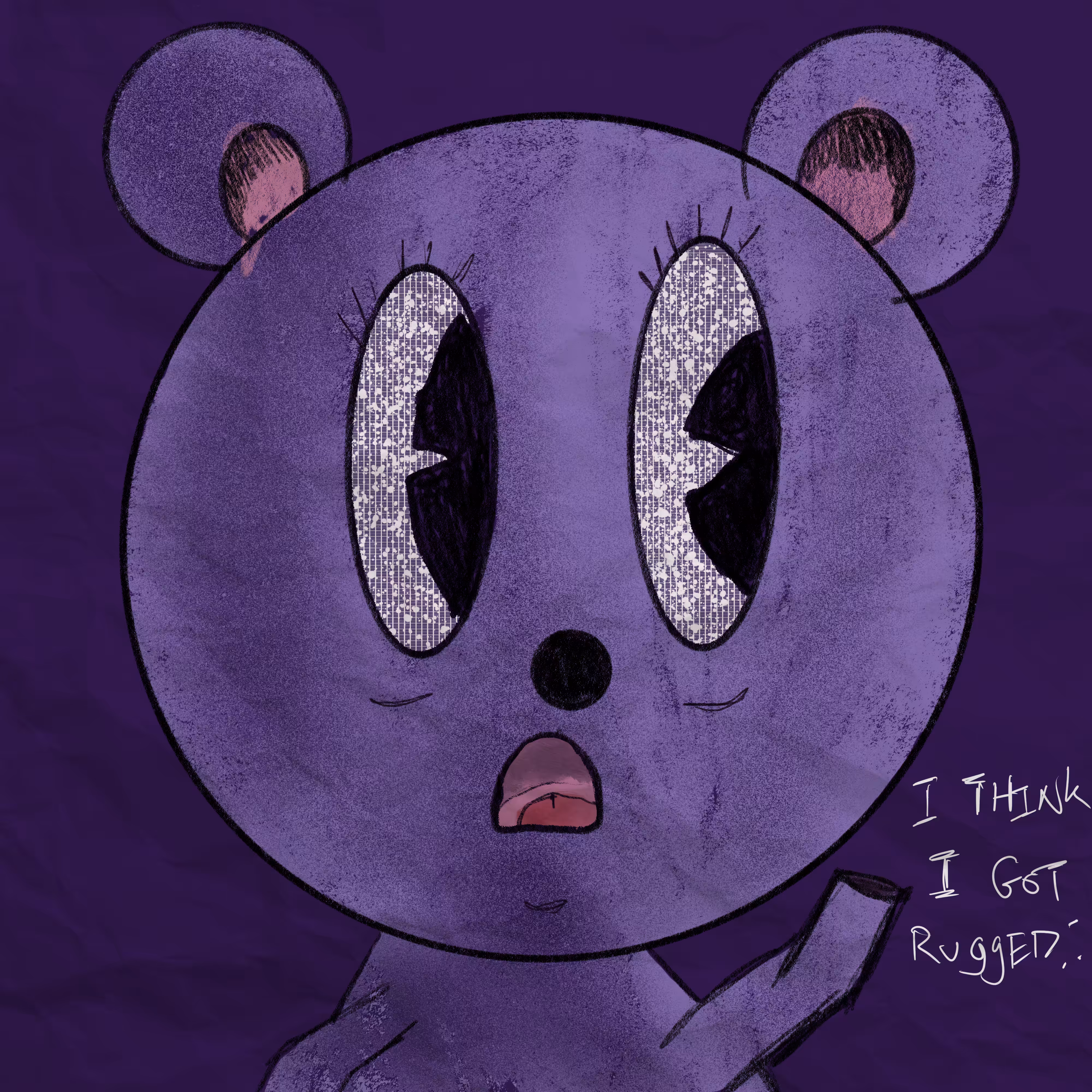 "i think i got rugged" bear