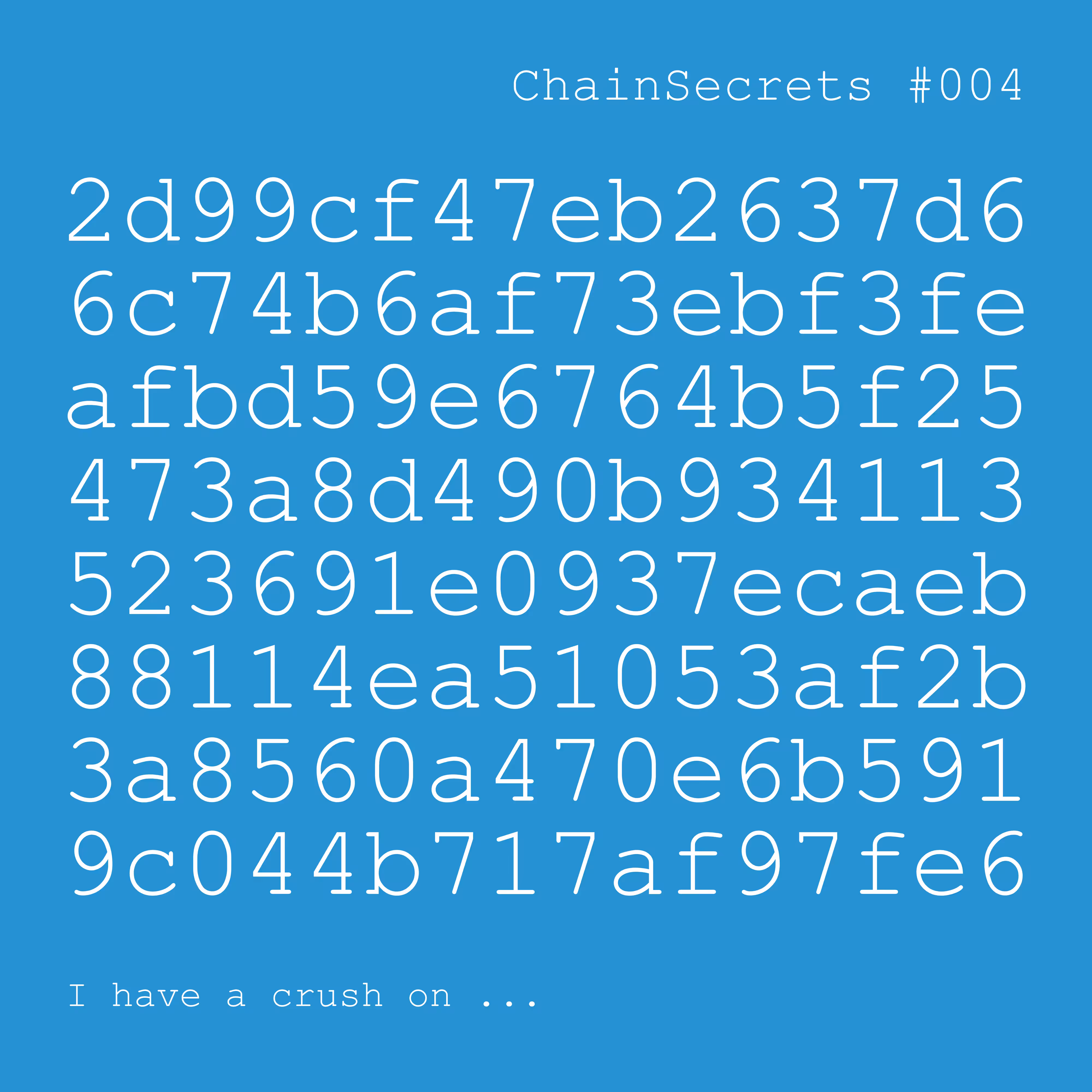 ChainSecrets #004 I have a crush on ...