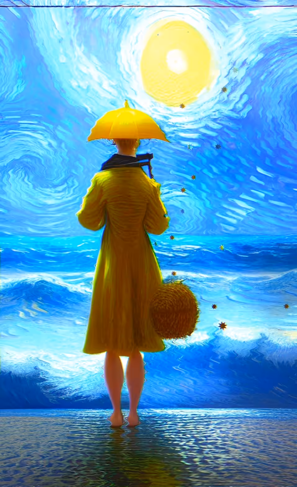 Woman with Yellow Umbrella