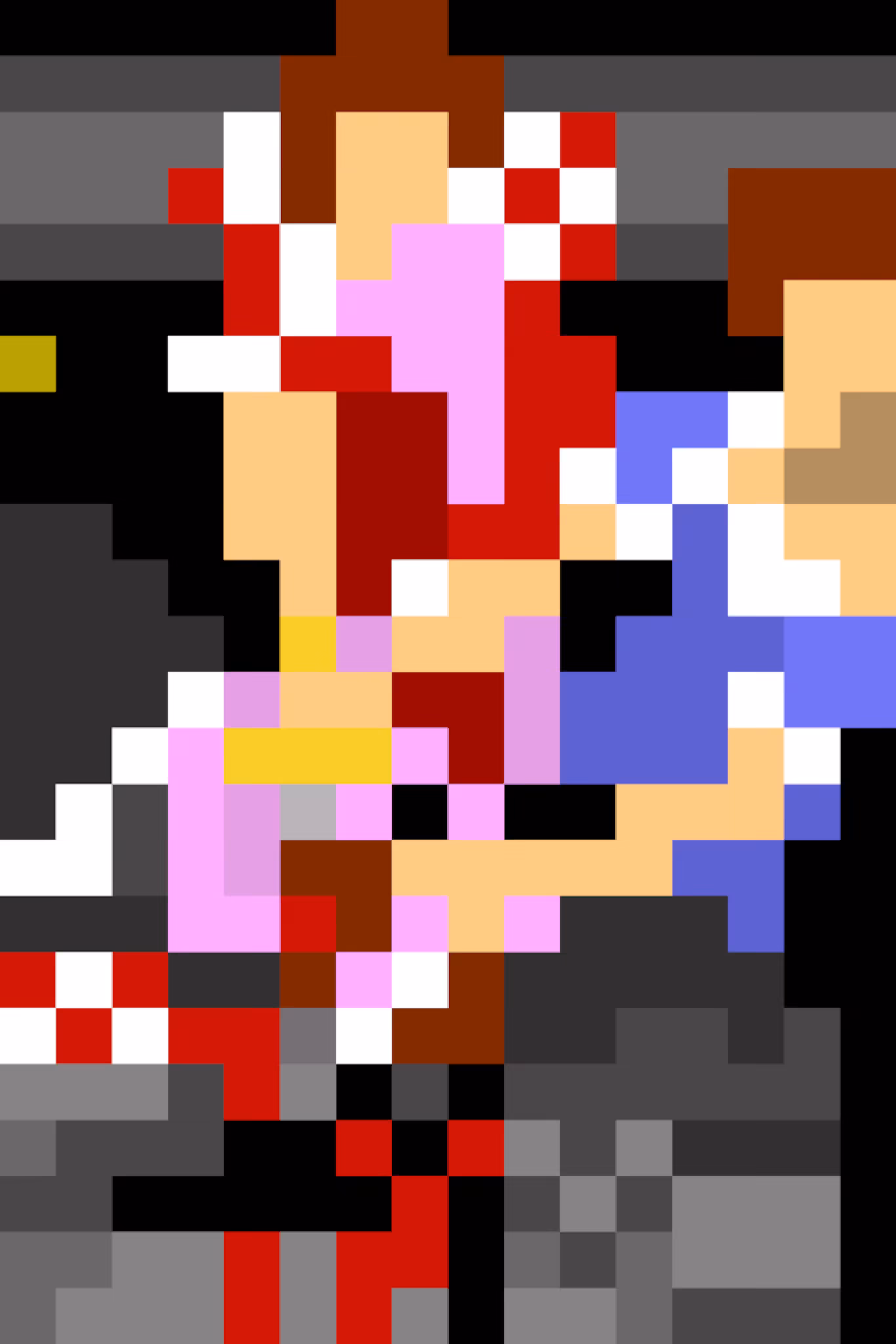 The Teeniest Gentileschi - pixel art of "Judith Slaying Holofernes" by Artemisia Gentileschi