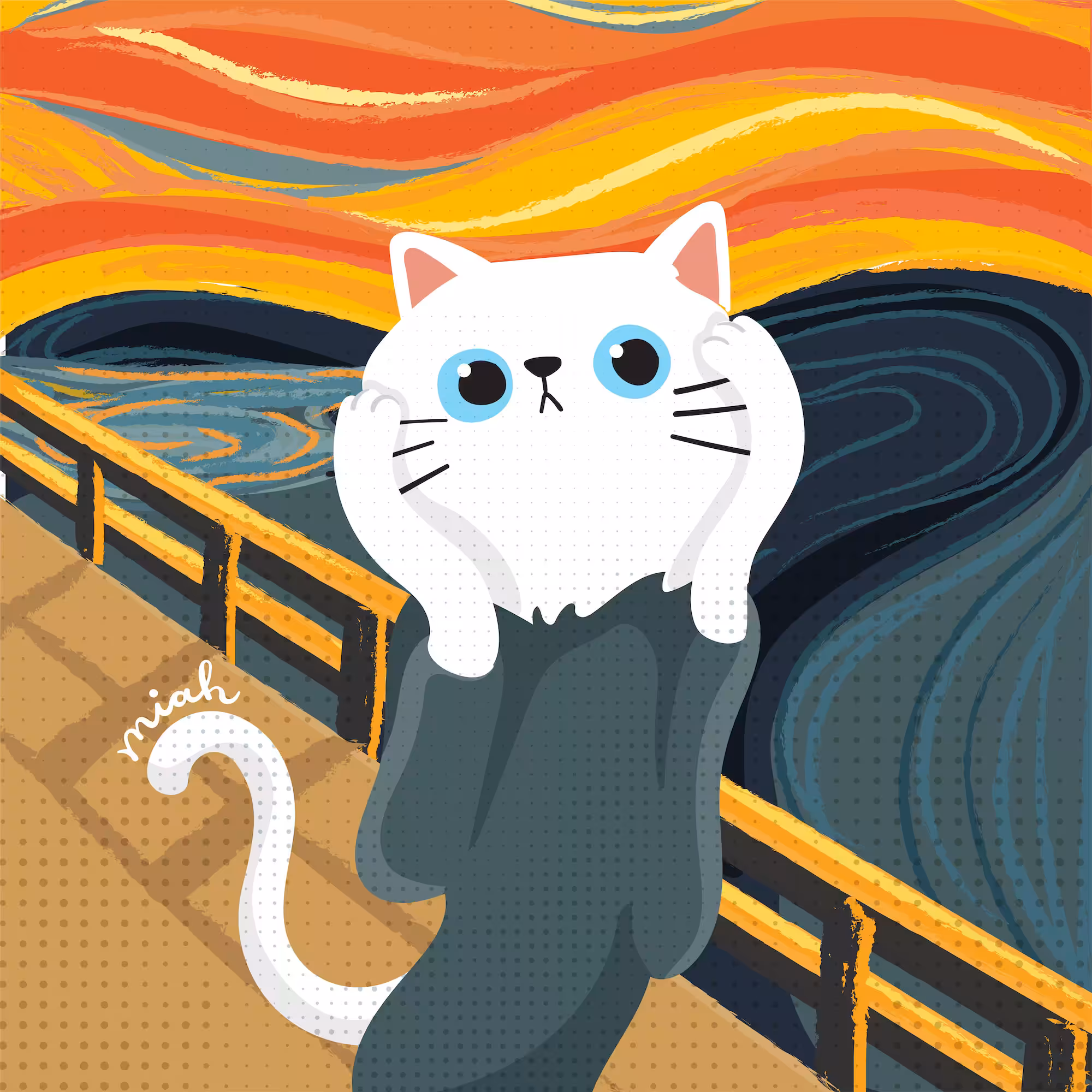 Cat x Famous Painting: Famous Painting : Meow Scream